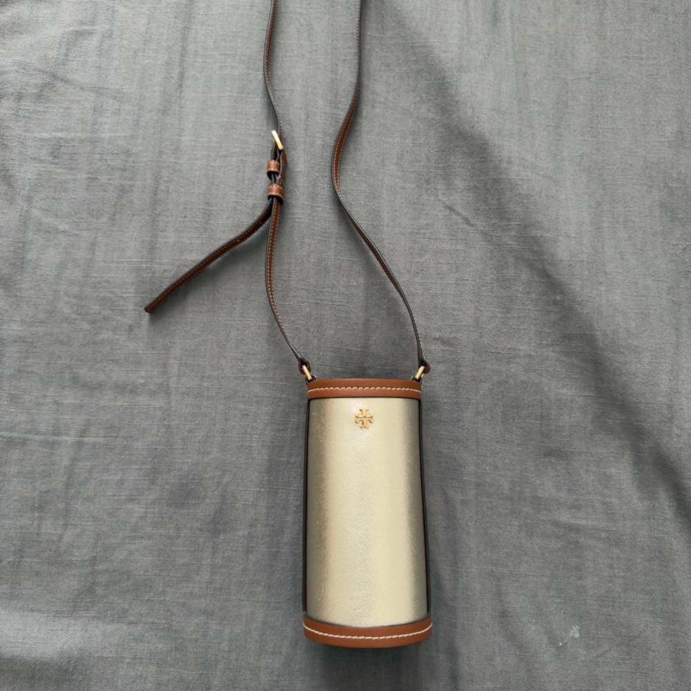 Tory Burch Tan and golden Crossbody